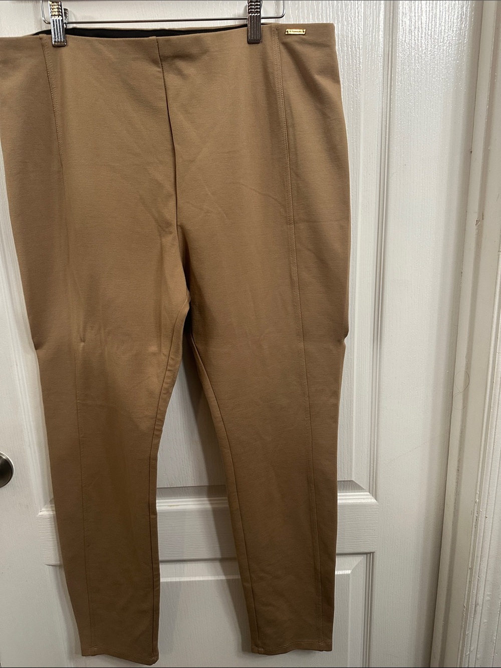 Tahari Slim Ankle Chinos in Camel Brown